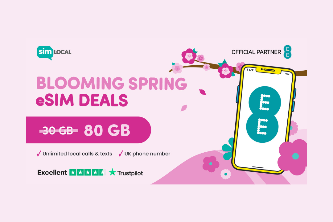 lente eSIM UK aanbiedingen van EE & Sim Local